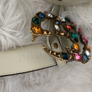 Gucci belt with multi colored rhinestones
